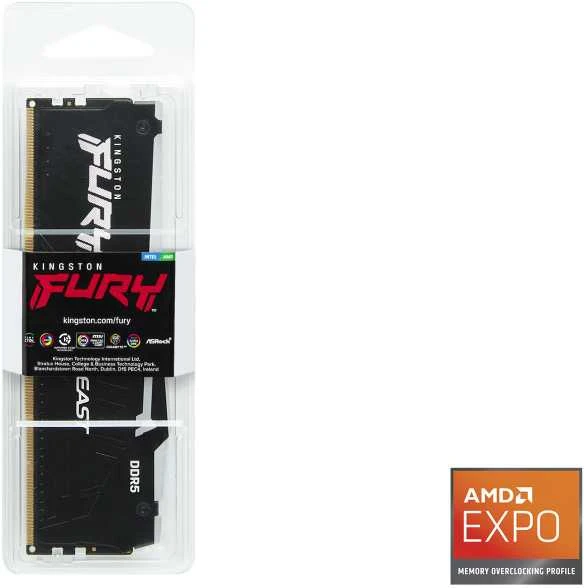 RAM „Kingston KF556C36BBEA-32“ 32 GB 5600 MT/s DDR5 CL36 DIMM FURY Beast RGB EXPO | Kingstonas