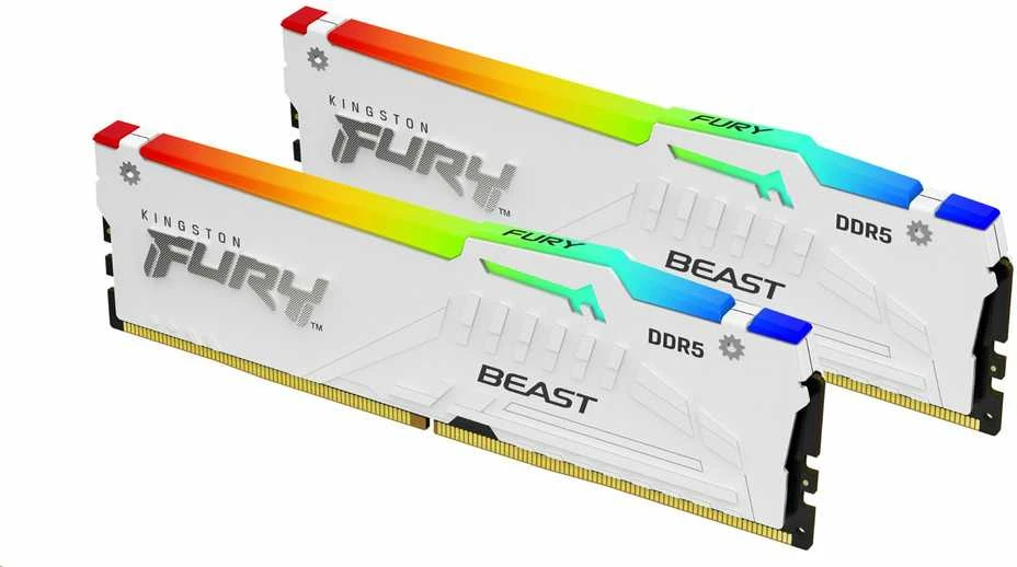 RAM Kingston KF560C36BWEAK2-64 64GB 6000MT/s DDR5 CL36 DIMM (Kit of 2) FURY Beast Baltas RGB EXPO | Kingstonas