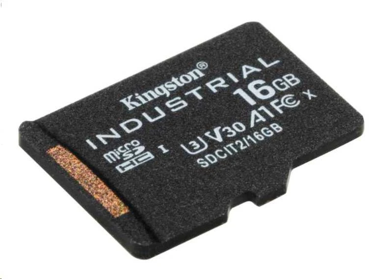 Atminties kortelė „Kingston Industrial Micro SDHC“ 16 GB, 10 klasės, UHS-I/U3 A1 V30 (SDCIT2/16GBSP) kortelė