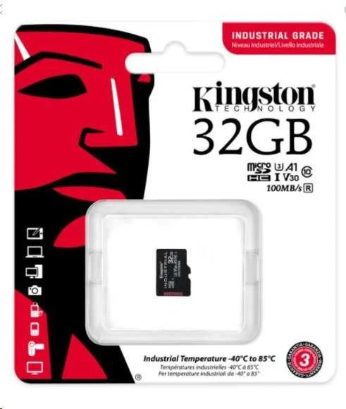 Atminties kortelė „Kingston Technology“ 32 GB „Micro SDHC Industrial C10 A1 pSLC“ kortelė, vienguba pakuotė be adapterio