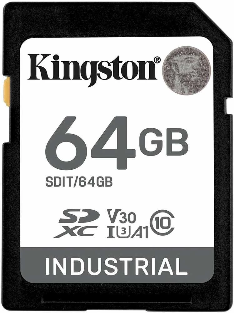 Atminties kortelė „Kingston Industrial SDXC“ 64 GB, 10 klasės, A1, pSLC