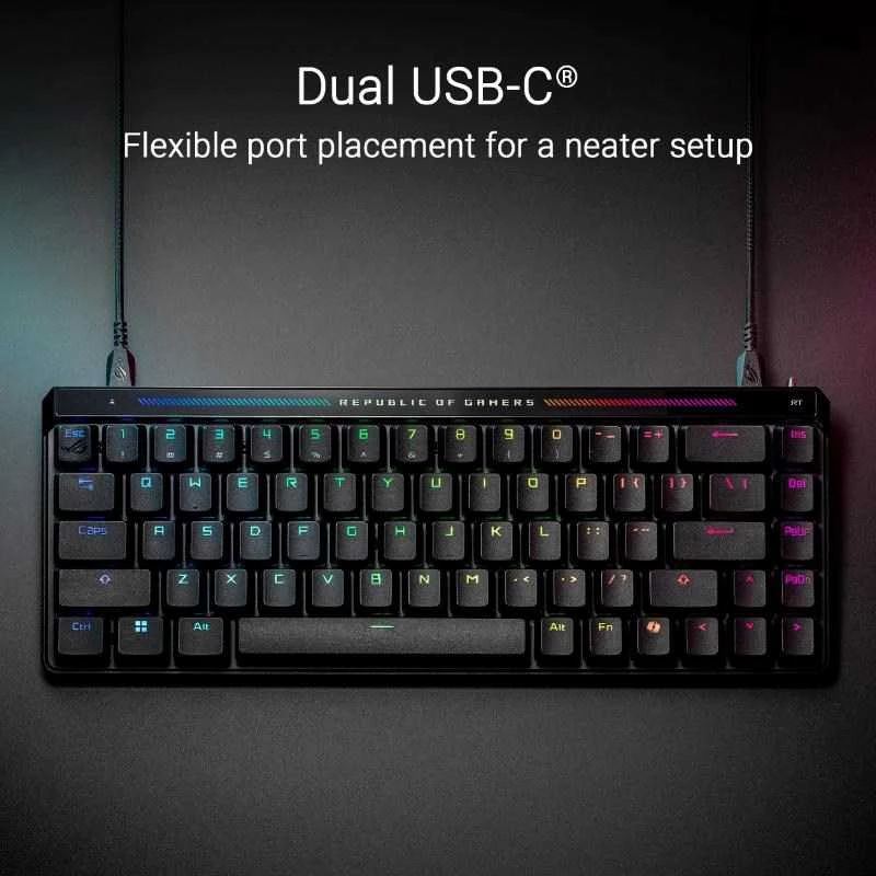 Klaviatūra žaidimams Asus ROG Falchion Ace Asus ROG HFX su laidu magnetyczno-mechaninė su pašvietimu juoda