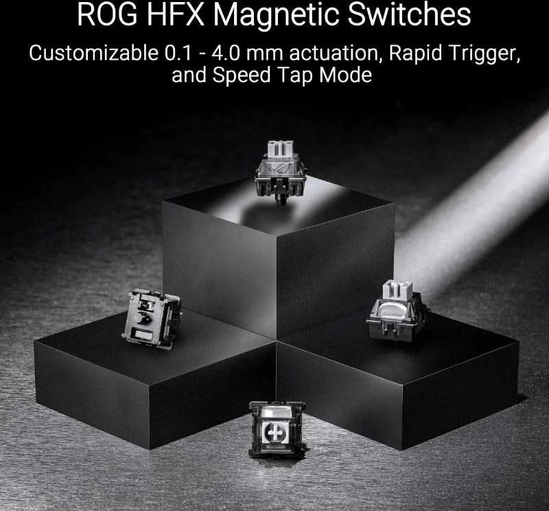 Klaviatūra žaidimams Asus ROG Falchion Ace Asus ROG HFX su laidu magnetyczno-mechaninė su pašvietimu juoda