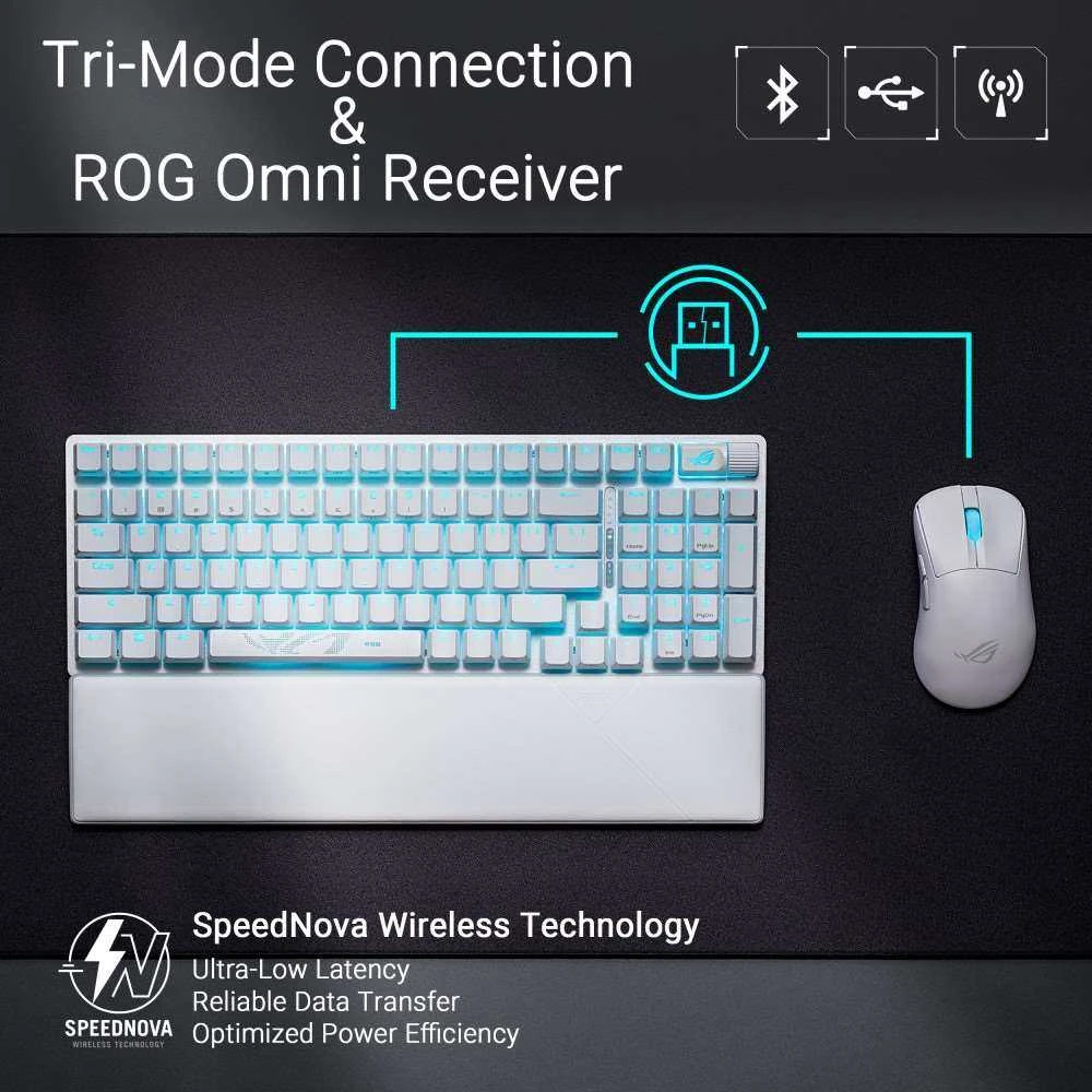 Klaviatūra Asus ROG Strix Scope II 96 NX Snow