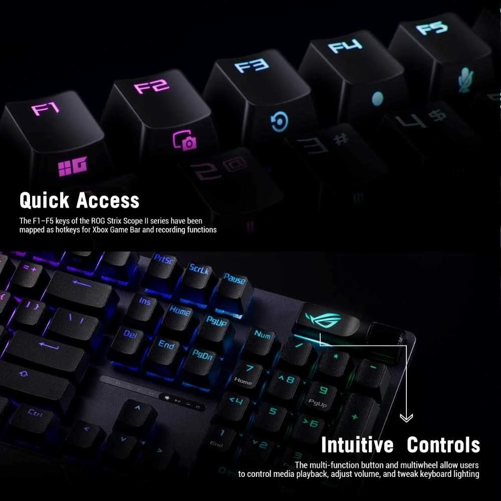 Klaviatūra Asus ROG Strix Scope II X A14 ROG NX Snow V2 (90MP03XF-BKUA20)