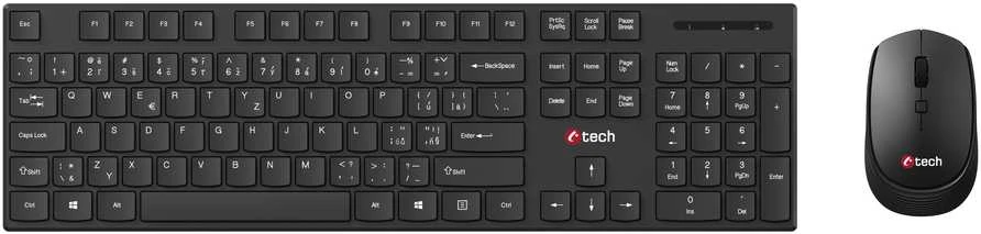Klaviatūra ir pelė C-Tech WLKMC-03 Bezprzewodowy 2.4GHz CZ Juodas