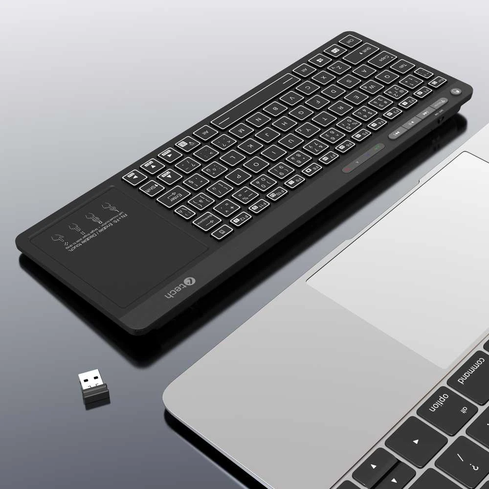 Klaviatūra C-TECH WLTK-03, dvigubas, jutiklinis skydelis
