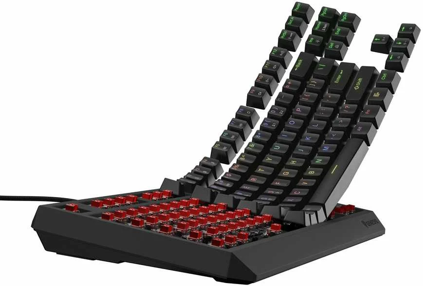 Klaviatūra žaidimams Genesis Thor 230 Outemu Raudona su laidu mechaninė su pašvietimu juoda