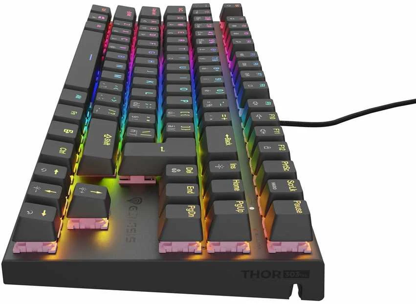 GNS Klaviatūra žaidimams GENESIS THOR 303 TKL CZ/SK su pašvietimu RGB mechaninė SILENT SWITCH Juoda