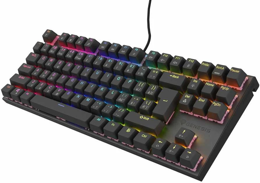 GNS Klaviatūra žaidimams GENESIS THOR 303 TKL CZ/SK su pašvietimu RGB mechaninė SILENT SWITCH Juoda