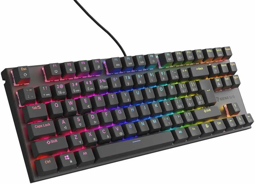 GNS Klaviatūra žaidimams GENESIS THOR 303 TKL CZ/SK su pašvietimu RGB mechaninė SILENT SWITCH Juoda
