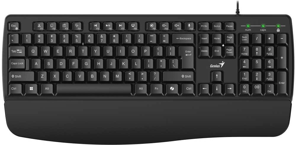 Genius KM-123 komplektas klaviatūra su laidu (USB) CZ/SK, juoda su optyczną myszką
