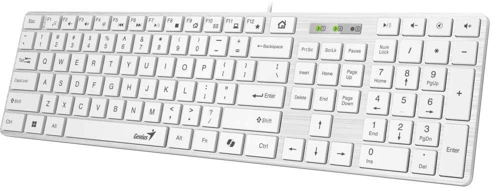 Genius SlimStar 126 COPILOT klaviatūra su laidu (USB) CZ/SK, balta
