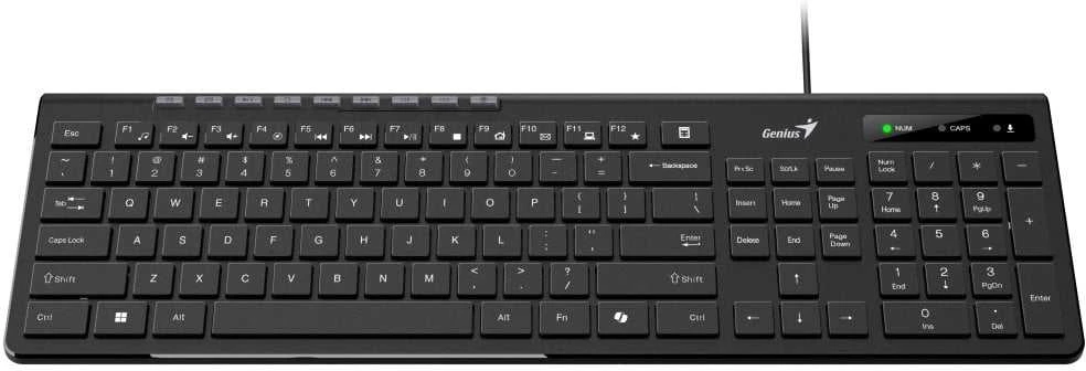 Genius Slimstar 230 II COPILOT klaviatūra su laidu (USB) CZ/SK, juoda