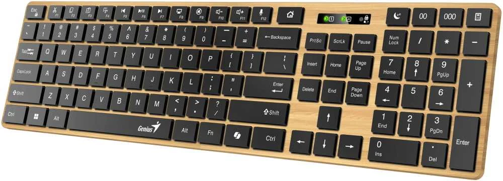 GENIUS Slimstar 7250BT klaviatūra, membraninė, belaidė, smėlio-juodos spalvos
