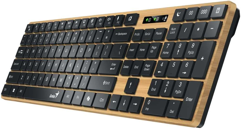 GENIUS Slimstar 7250BT klaviatūra, membraninė, belaidė, smėlio-juodos spalvos