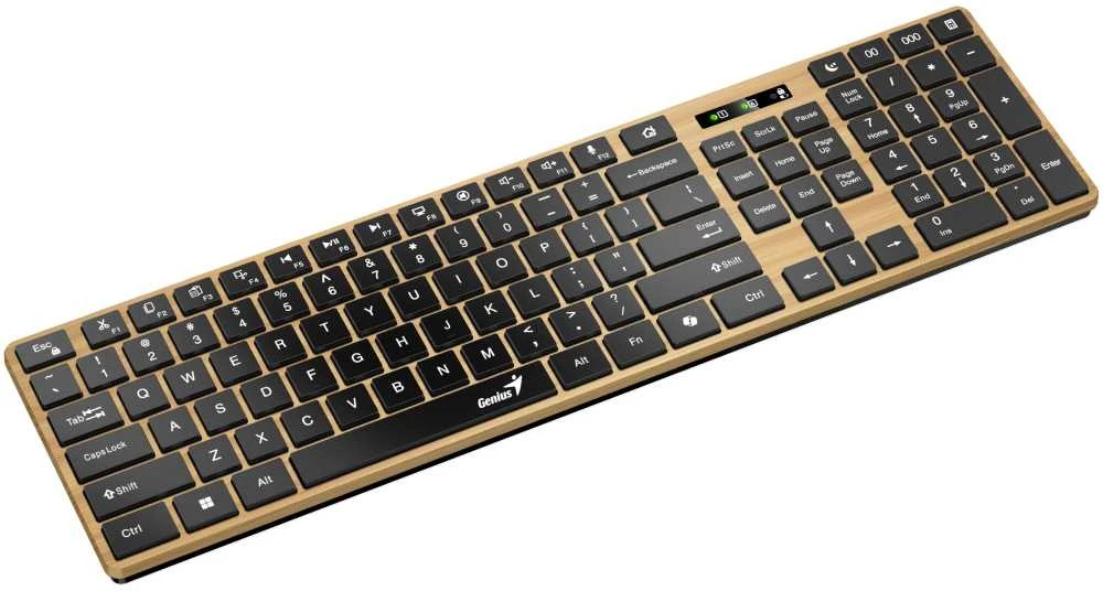 GENIUS Slimstar 7250BT klaviatūra, membraninė, belaidė, smėlio-juodos spalvos