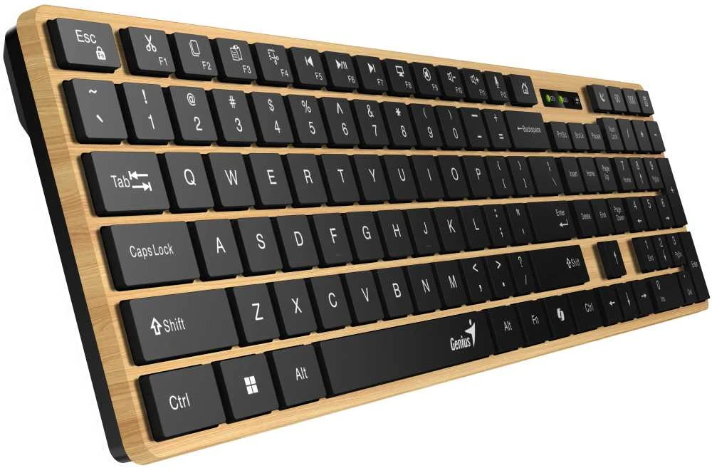 GENIUS Slimstar 7250BT klaviatūra, membraninė, belaidė, smėlio-juodos spalvos