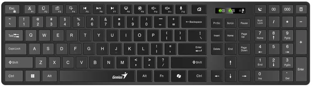 Genius SlimStar 8250 Rinkinys Klaviatūra su pele belaidė CZ/SK, juoda