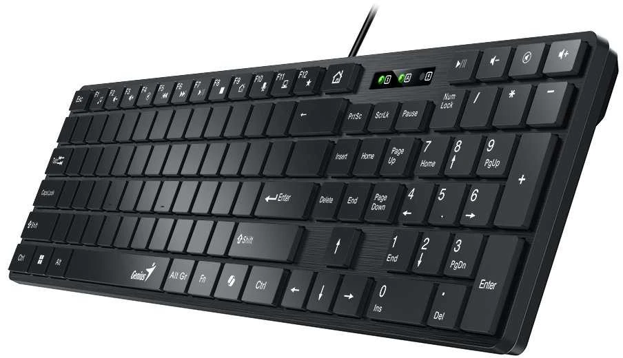 Genius Slimstar K500 Education Copilot klaviatūra su laidu bez layoutu, juoda