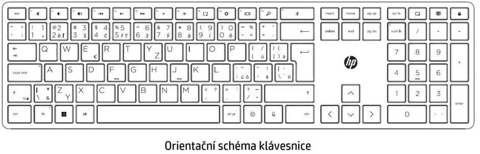 Klaviatūra „Hewlett Packard“ (HP) belaidė kelių įrenginių dviejų režimų pelės ir klaviatūros kombinacija „495C CZ-SK Baltas“