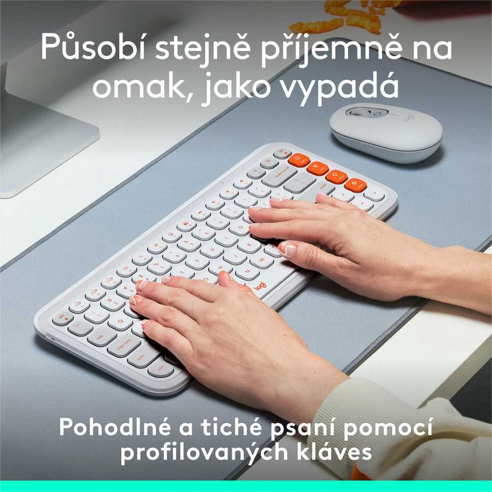 Klaviatūra LOGITECH POP ICON KEYS - OFF Baltas - US INT'L - BT - INTNL-973