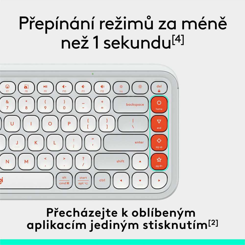 Klaviatūra LOGITECH POP ICON KEYS - OFF Baltas - US INT'L - BT - INTNL-973