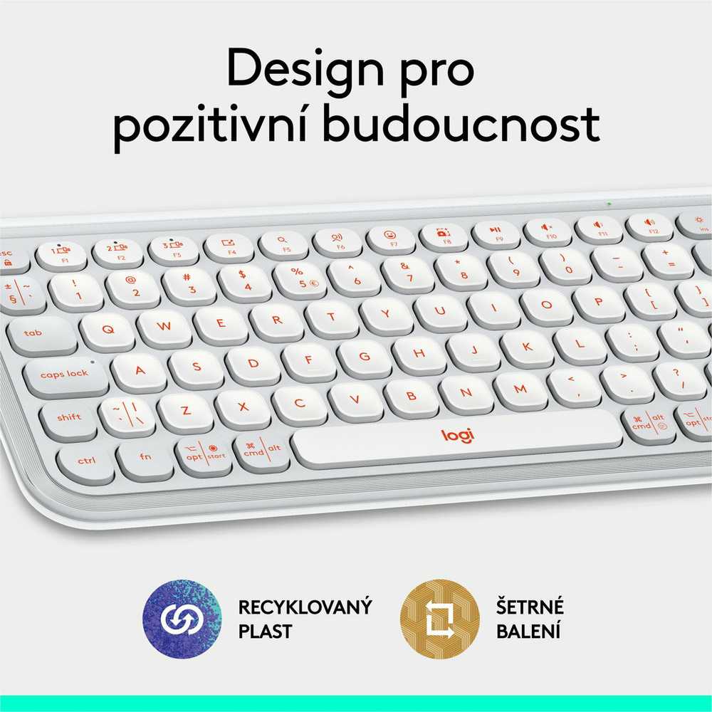 Klaviatūra LOGITECH POP ICON KEYS - OFF Baltas - US INT'L - BT - INTNL-973