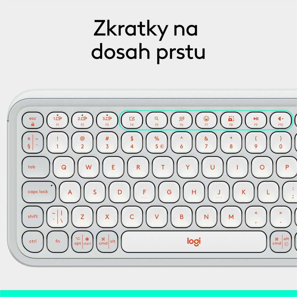 Klaviatūra LOGITECH POP ICON KEYS - OFF Baltas - US INT'L - BT - INTNL-973