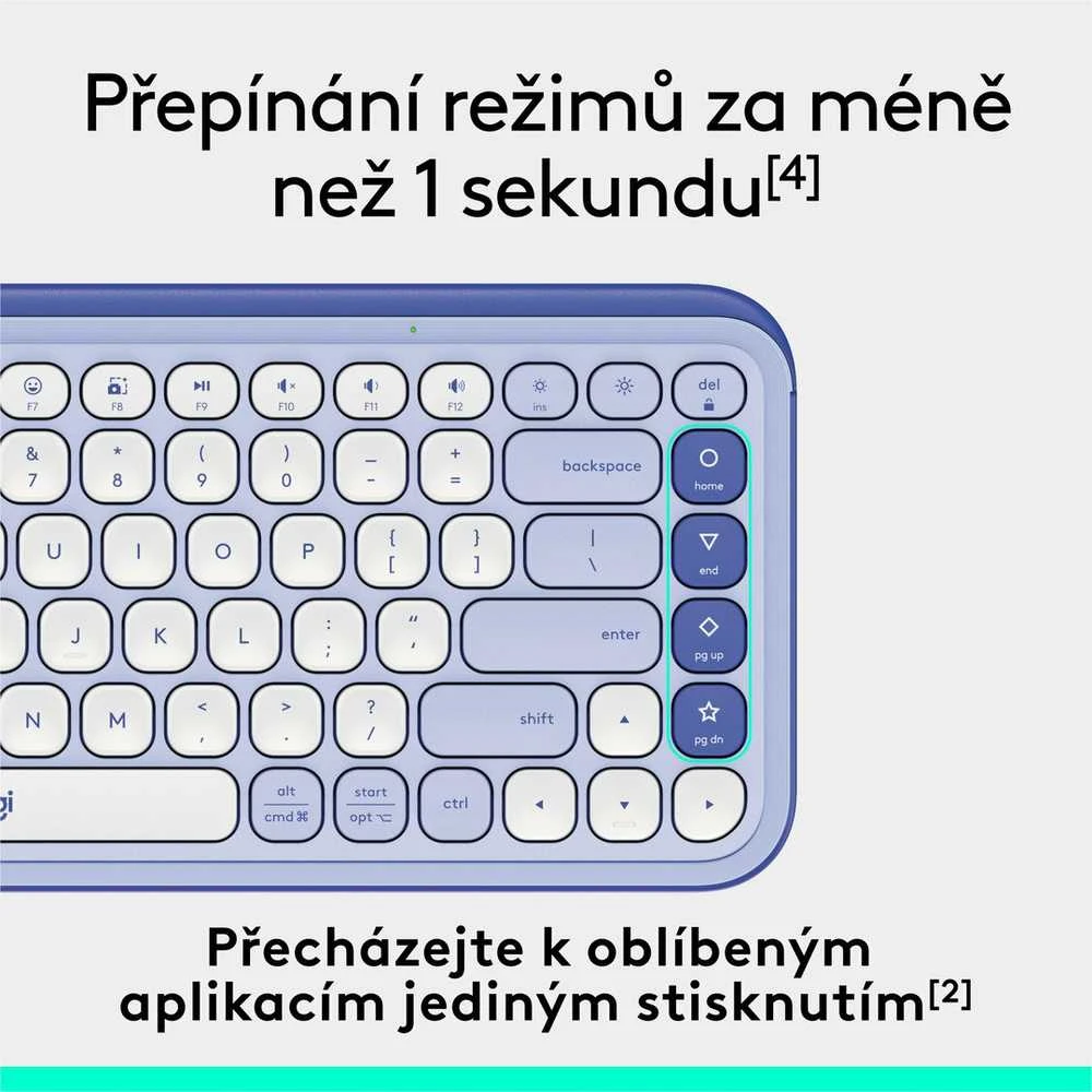 Klaviatūra LOGITECH POP Piktogramų klavišai – ALYVINĖ – JAV INT'L – BT – INTNL-973