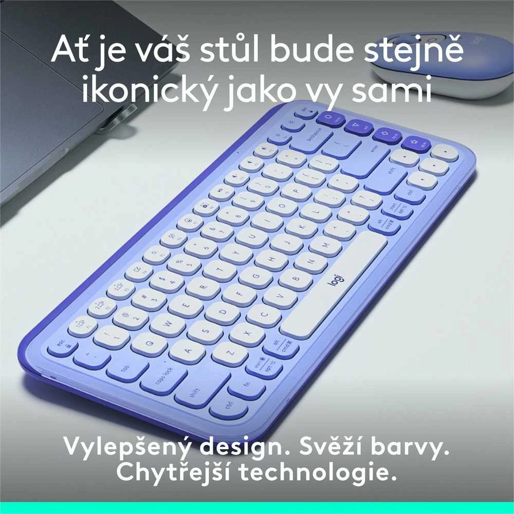 Klaviatūra LOGITECH POP Piktogramų klavišai – ALYVINĖ – JAV INT'L – BT – INTNL-973