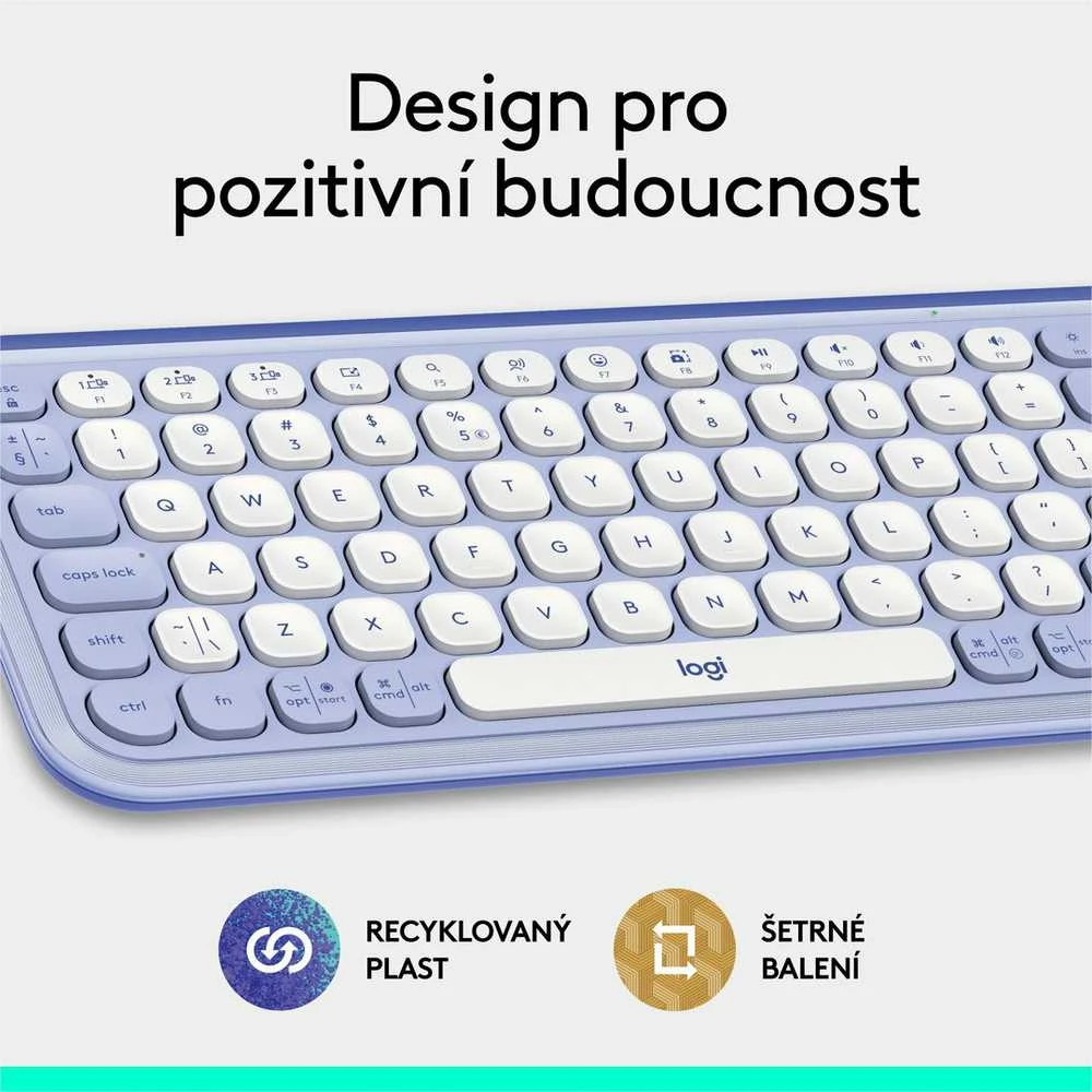 Klaviatūra LOGITECH POP Piktogramų klavišai – ALYVINĖ – JAV INT'L – BT – INTNL-973