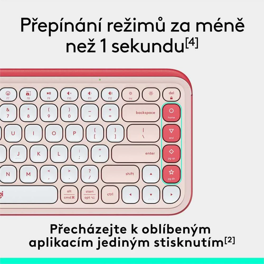 Klaviatūra LOGITECH POP Piktogramos klavišai – ROSE – JAV INT'L – BT – INTNL-973