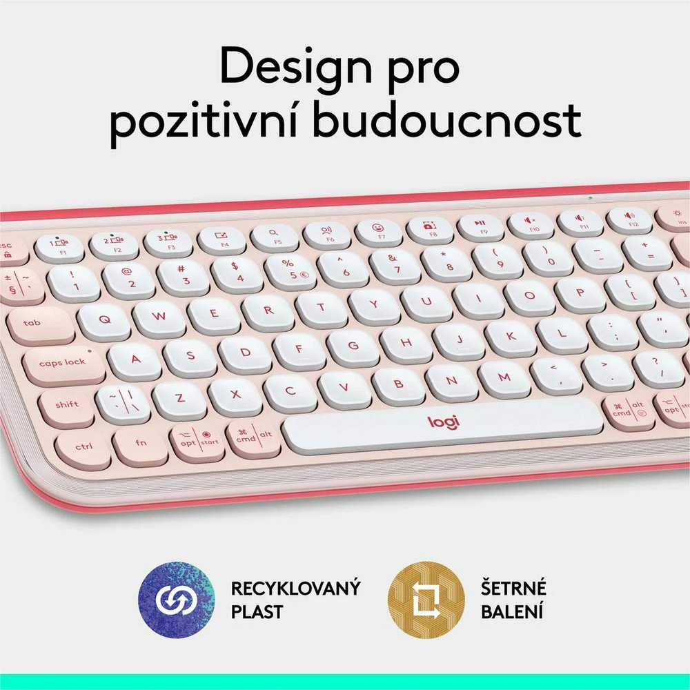 Klaviatūra LOGITECH POP Piktogramos klavišai – ROSE – JAV INT'L – BT – INTNL-973