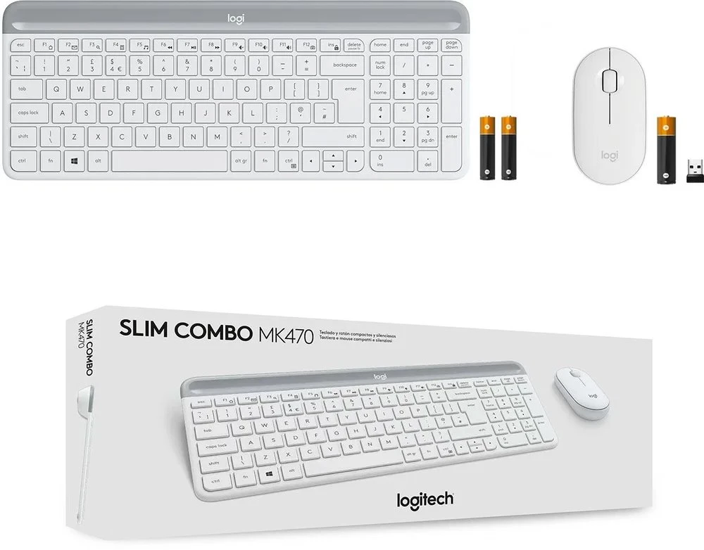 Klaviatūra Logitech Slim Belaidis rinkinys MK470, Baltas - CZ/SK