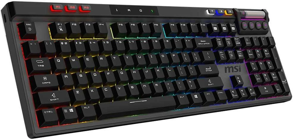 MSI STRIKE PRO WIRELESS | Klaviatūra žaidimams | Wireless | US | Juodas | 2.4 GHz Wireless, Bluetooth, USB 2.0 | Kailh Midnight Pro Silent Tactile