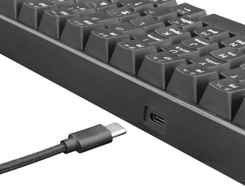 White Shark Klaviatūra žaidimams Juodas Shark Shinobi Outemu Brown su laidu mechaninė su pašvietimu juoda