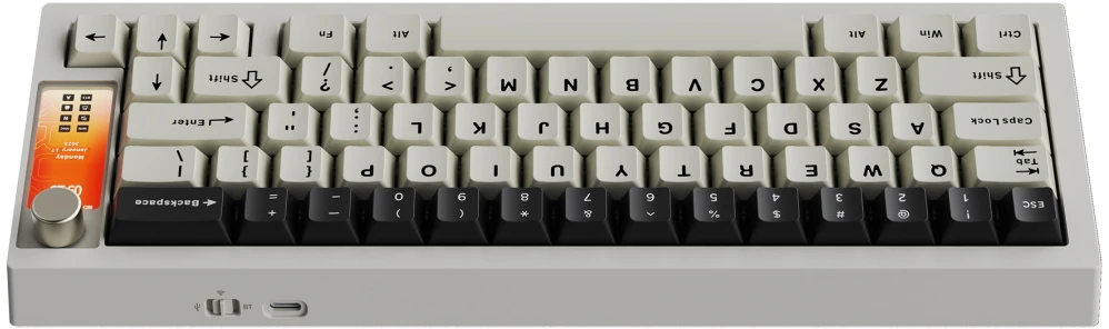 Klaviatūra žaidimams Krux Drox Krux Violet belaidė mechaninė juoda-pilka