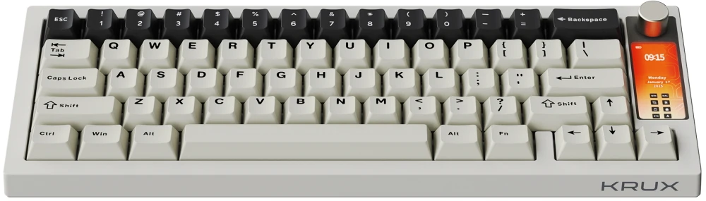 Klaviatūra žaidimams Krux Drox Krux Violet belaidė mechaninė juoda-pilka
