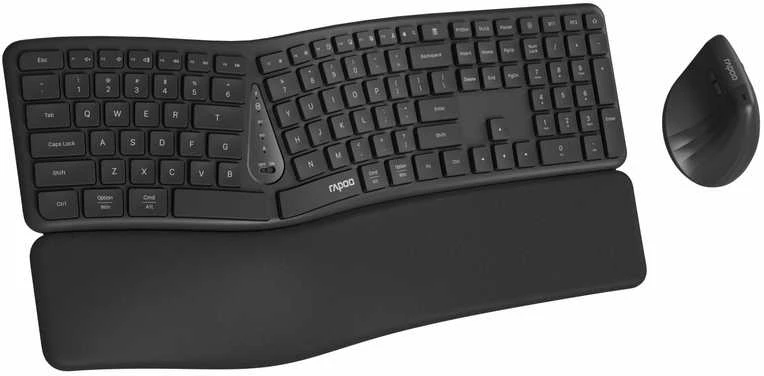 Klaviatūra ir pelė Rapoo 8810ME Multi-mode Bezprzewodowy CZ/SK Juodas