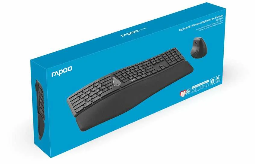 Klaviatūra ir pelė Rapoo 8810ME Multi-mode Bezprzewodowy CZ/SK Juodas