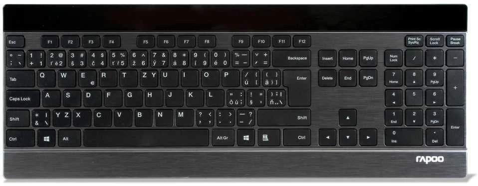 RAPOO klaviatūra E9270p USB, multimedija, belaidė, juoda, CZ