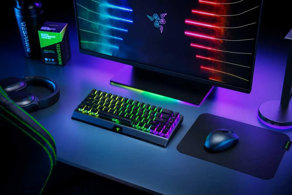 Belaidė 65% Klaviatūra Razer BlackWidow V3 Mini HyperSpeed Phantom Edition, Green Switch, US išdėstymas