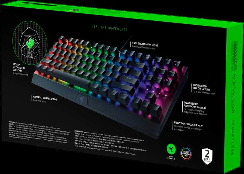 Žaidimų klaviatūra Razer BlackWidow V3, US išdėstymas