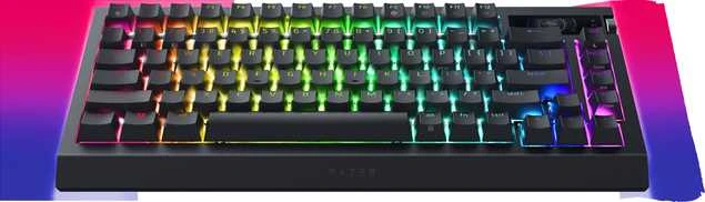 Razer | BlackWidow V4 Pro 75% | Mechaninė klaviatūra žaidimams | 4K Hz Wireless | US | Juodas | Oranžinis Tactile Switches Gen‑3 | Belaidė jungtis