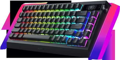 Razer | BlackWidow V4 Pro 75% | Mechaninė klaviatūra žaidimams | 4K Hz Wireless | US | Juodas | Oranžinis Tactile Switches Gen‑3 | Belaidė jungtis