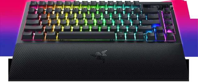 Razer | BlackWidow V4 Pro 75% | Mechaninė klaviatūra žaidimams | 4K Hz Wireless | US | Juodas | Oranžinis Tactile Switches Gen‑3 | Belaidė jungtis