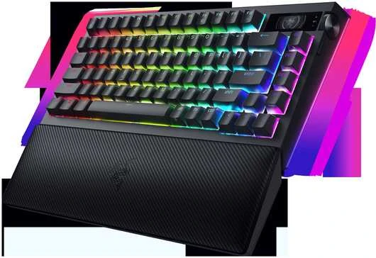 Razer | BlackWidow V4 Pro 75% | Mechaninė klaviatūra žaidimams | 4K Hz Wireless | US | Juodas | Oranžinis Tactile Switches Gen‑3 | Belaidė jungtis