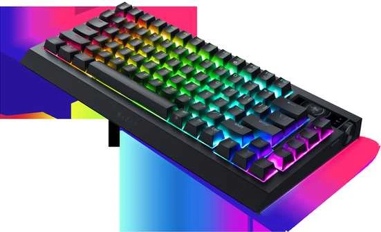 Razer | BlackWidow V4 Pro 75% | Mechaninė klaviatūra žaidimams | 4K Hz Wireless | US | Juodas | Oranžinis Tactile Switches Gen‑3 | Belaidė jungtis