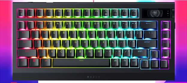Razer | BlackWidow V4 Pro 75% | Mechaninė klaviatūra žaidimams | 4K Hz Wireless | US | Juodas | Oranžinis Tactile Switches Gen‑3 | Belaidė jungtis